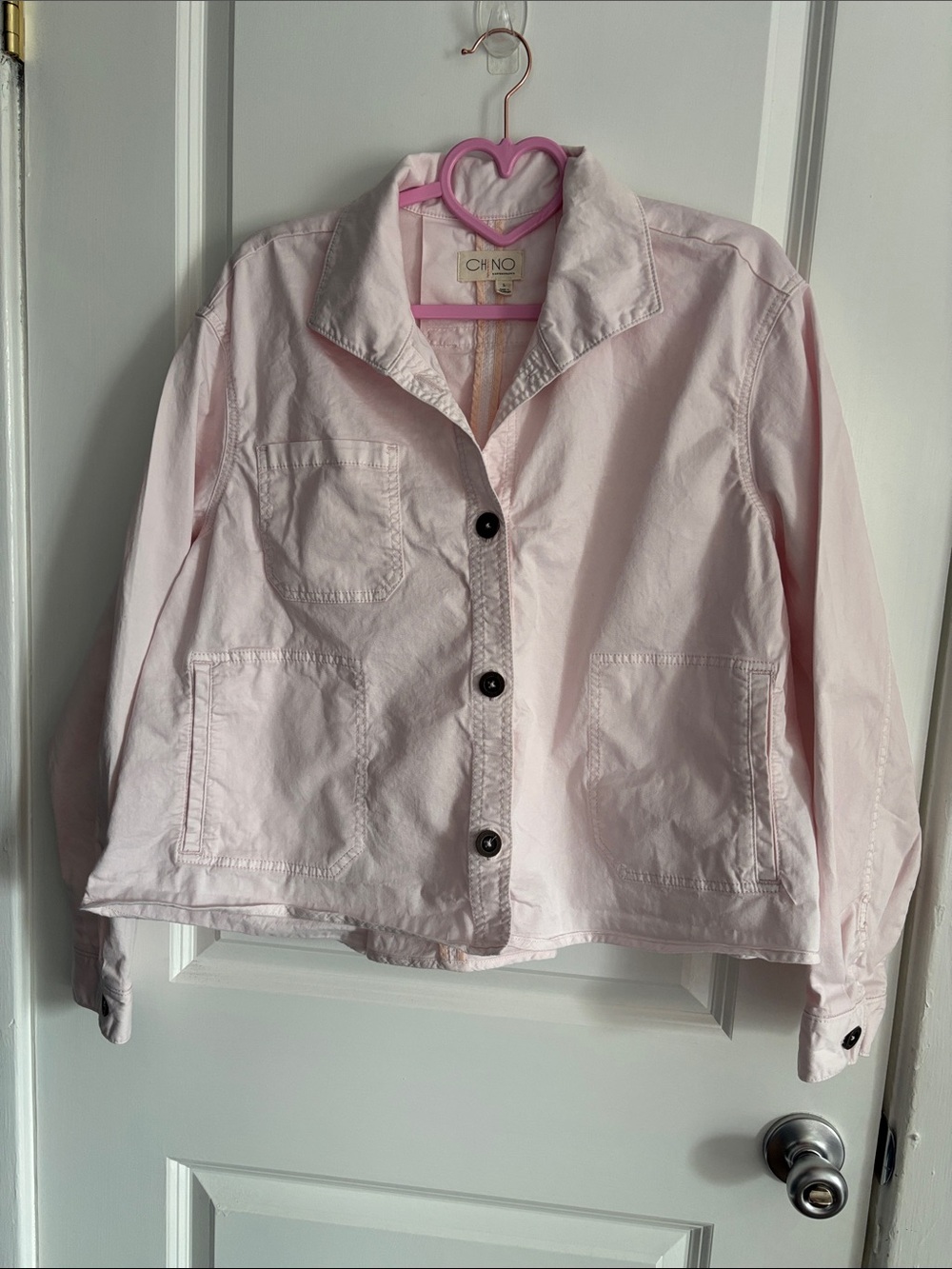 Anthropologie Light Pink Button-Front Jacket